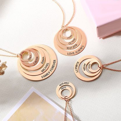 Engraved Family Name Necklace 925 Sterling Silver
