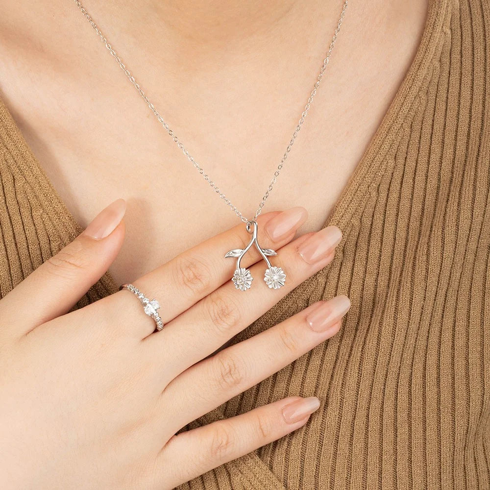 Custom Birth Flower Ring Holder Necklace