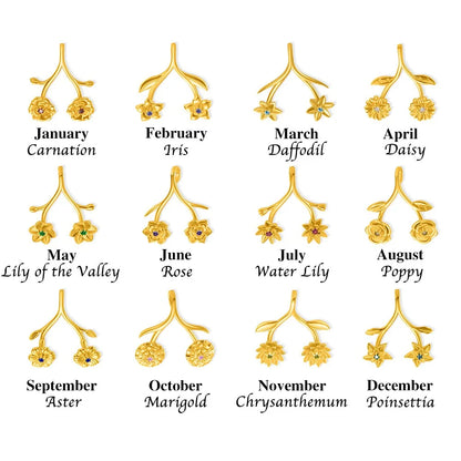 Custom Birth Flower Ring Holder Necklace