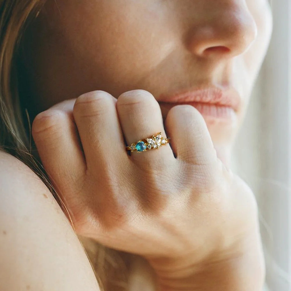 Personalized Birthstone Butterfly Ring