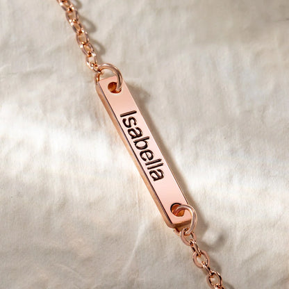 Custom Dainty Name Bar Cross Pendant Necklace