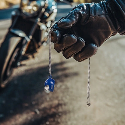 Custom Engraved Motorcycle Helmet Necklace
