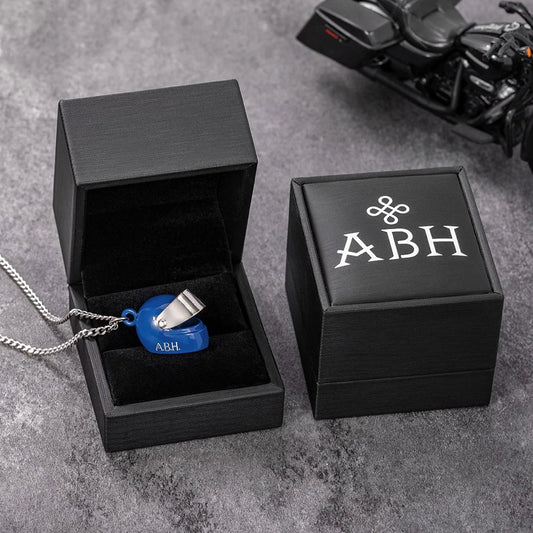 Custom Engraved Motorcycle Helmet Necklace