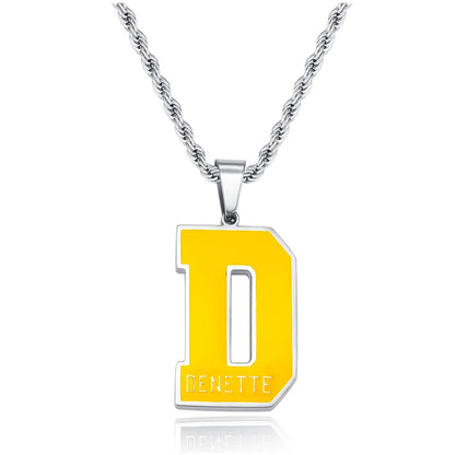 Personalized Enamel Initial Necklace with Name
