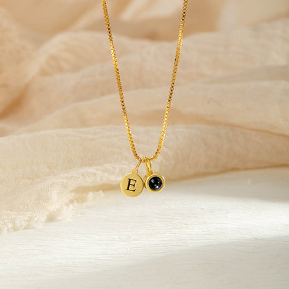 Custom Dainty Photo Projection Necklace with Initial Charm