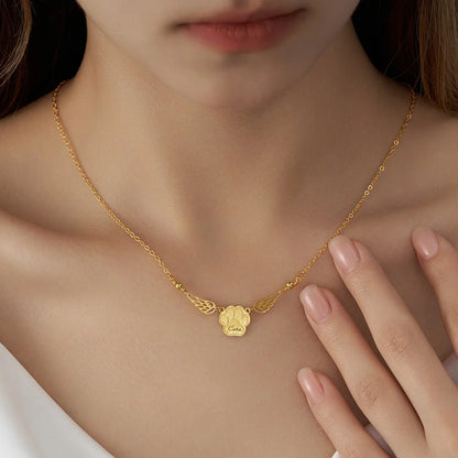 Custom Name Pet Angel Wings Necklace