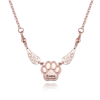 Custom Name Pet Angel Wings Necklace