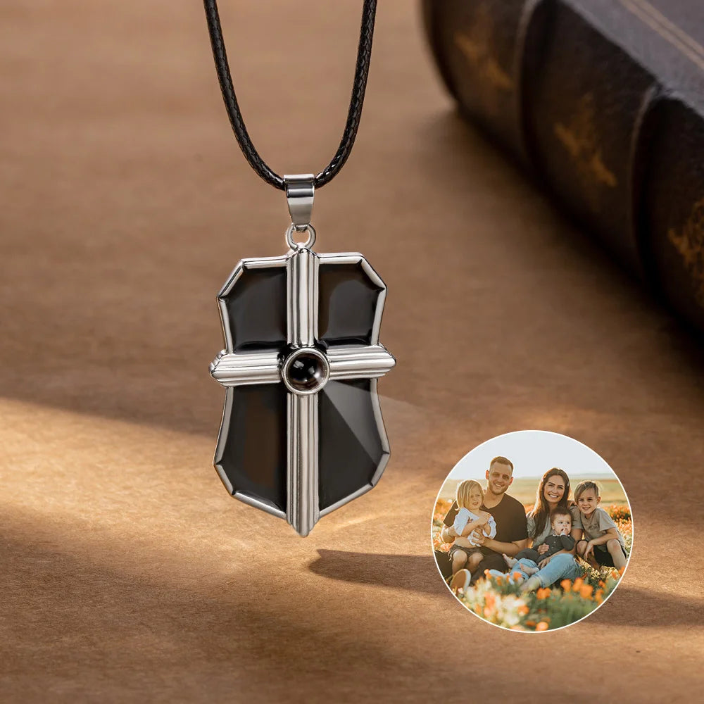 Custom Vintage Cross Projection Necklaces