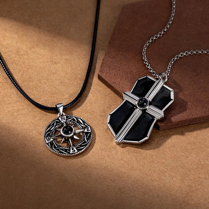 Custom Vintage Cross Projection Necklaces