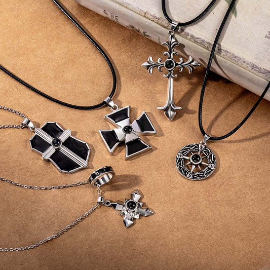 Custom Vintage Cross Projection Necklaces