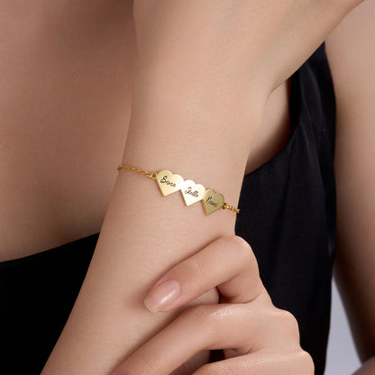 Custom Engraved 1-4 Heart Bracelet