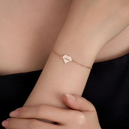 Custom Engraved 1-4 Heart Bracelet