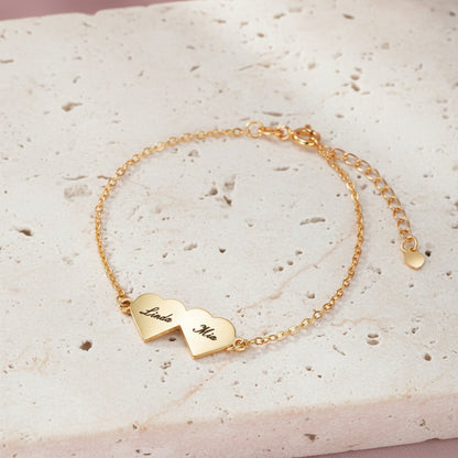 Custom Engraved 1-4 Heart Bracelet