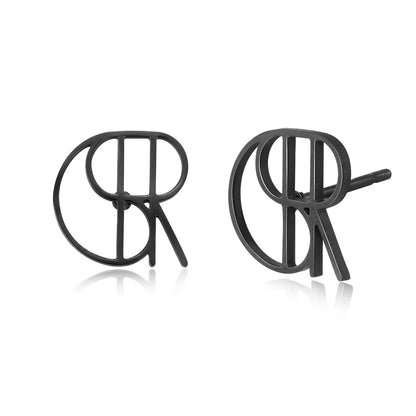 Personalized Name Logo Stud Earrings