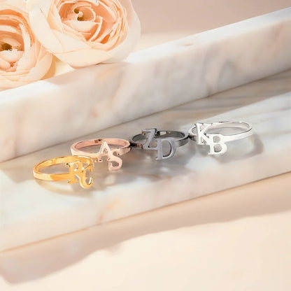 Personalized Unisex Double Initial Ring