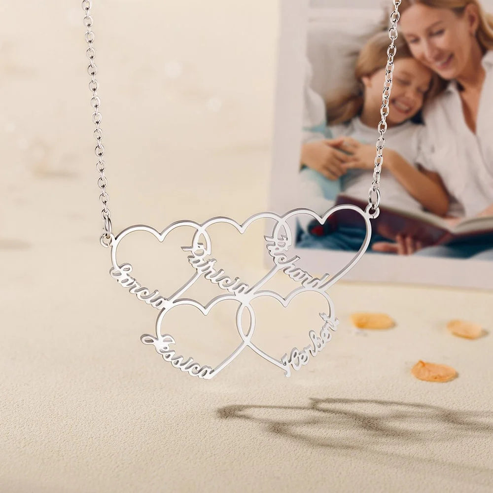Personalized 1-8 Heart Name Necklace