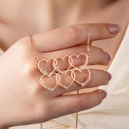 Personalized 1-8 Heart Name Necklace