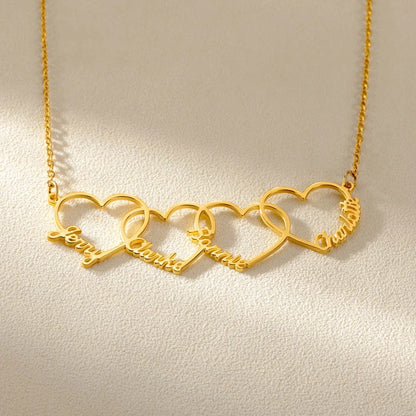 Personalized 1-8 Heart Name Necklace