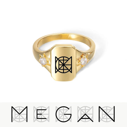 Custom Name Logo Signet Ring