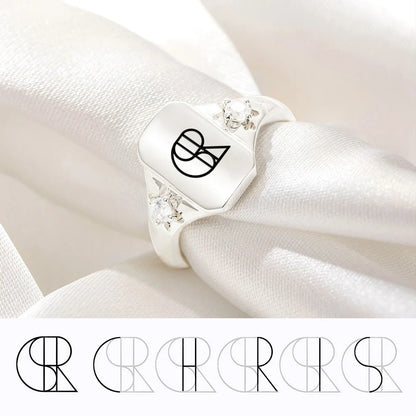 Custom Name Logo Signet Ring