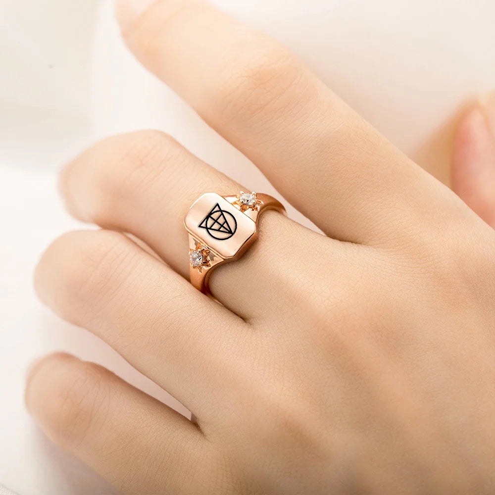 Custom Name Logo Signet Ring
