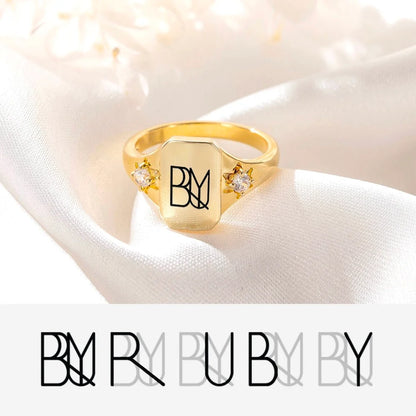Custom Name Logo Signet Ring