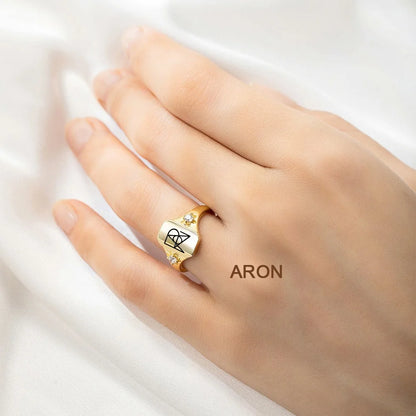 Custom Name Logo Signet Ring