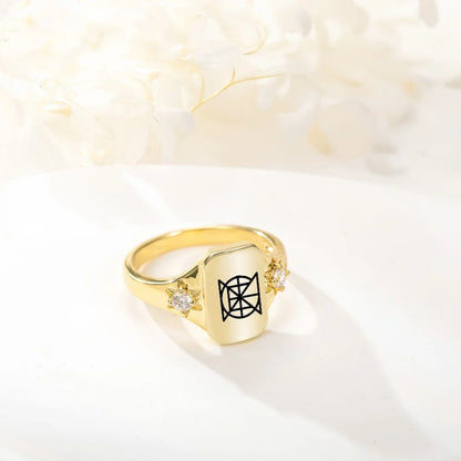 Custom Name Logo Signet Ring