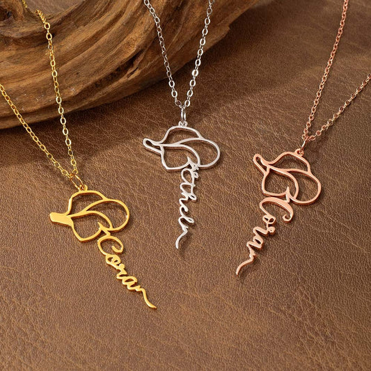 Personalized Cowgirl Silhouette Name Necklace