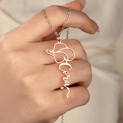 Personalized Cowgirl Silhouette Name Necklace