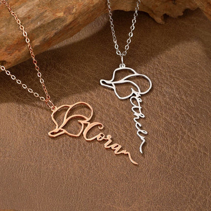 Personalized Cowgirl Silhouette Name Necklace