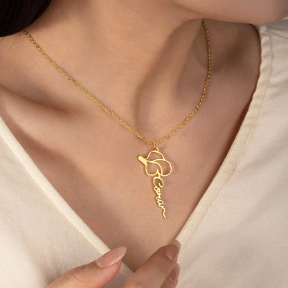 Personalized Cowgirl Silhouette Name Necklace