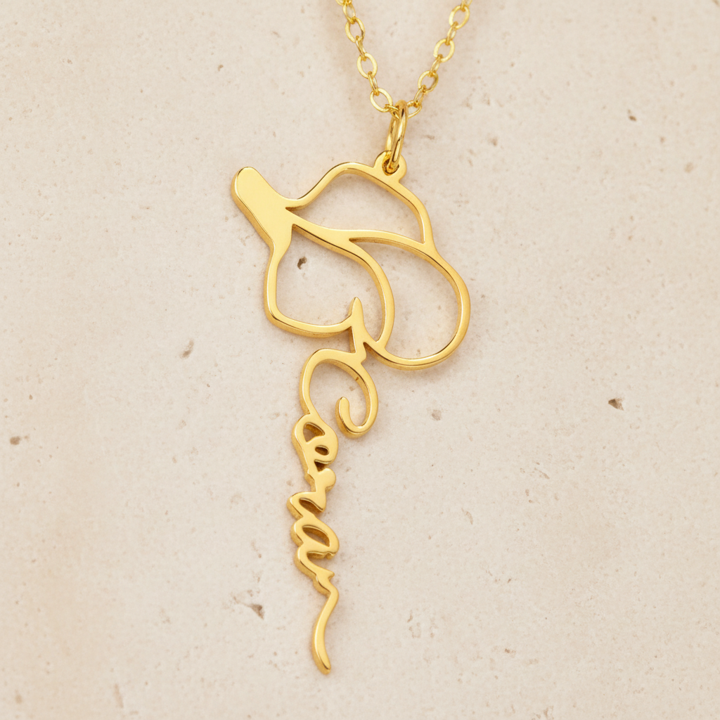 Personalized Cowgirl Silhouette Name Necklace