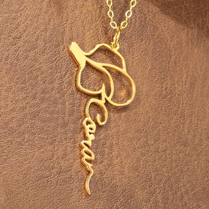 Personalized Cowgirl Silhouette Name Necklace