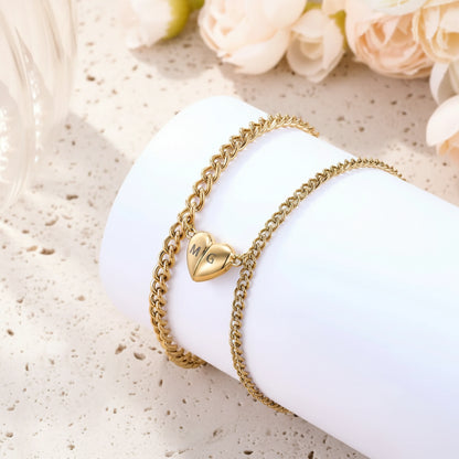 Custom Initials Matching Bracelets SET