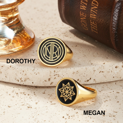 Personalized Name Logo Engraved Signet Ring