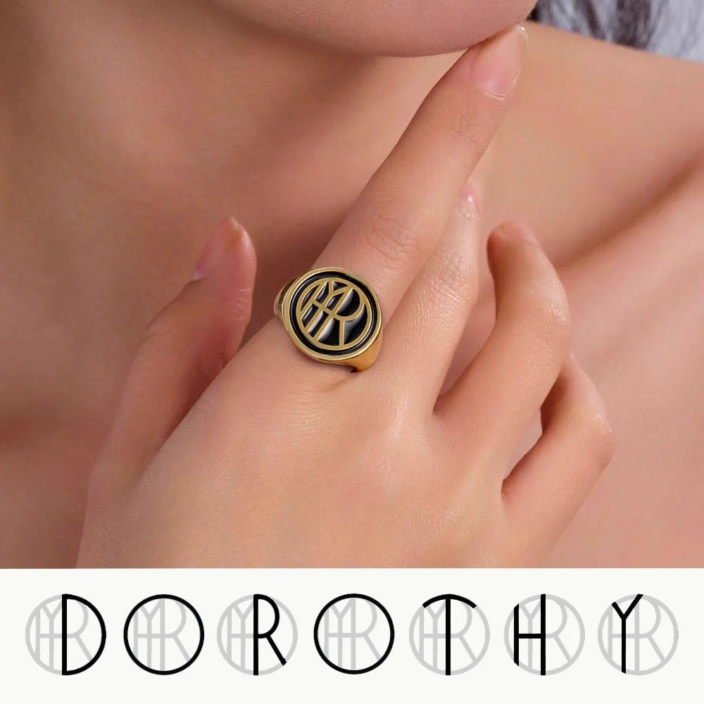 Personalized Name Logo Engraved Signet Ring