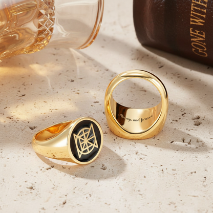 Personalized Name Logo Engraved Signet Ring