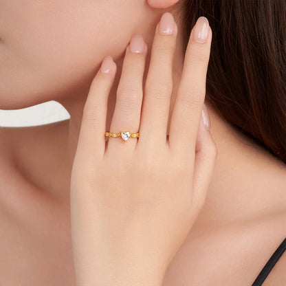 Personalized Heart Birthstone Promise Ring