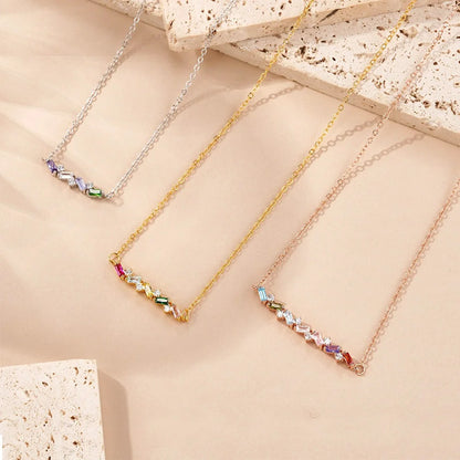 Personalized 2-7 Baguette Birthstones Necklace