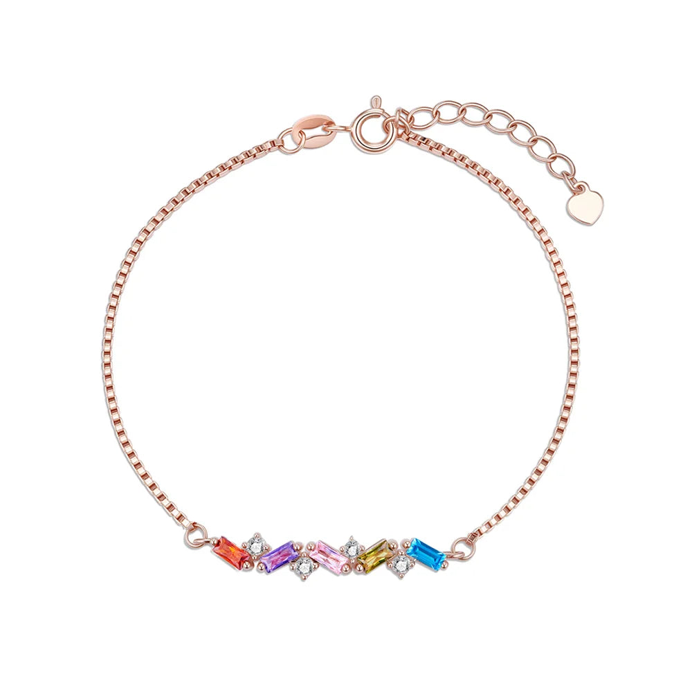 Personalized 2-7 Baguette Birthstones Bracelet