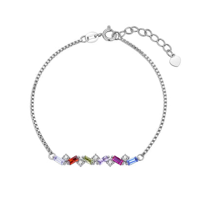 Personalized 2-7 Baguette Birthstones Bracelet