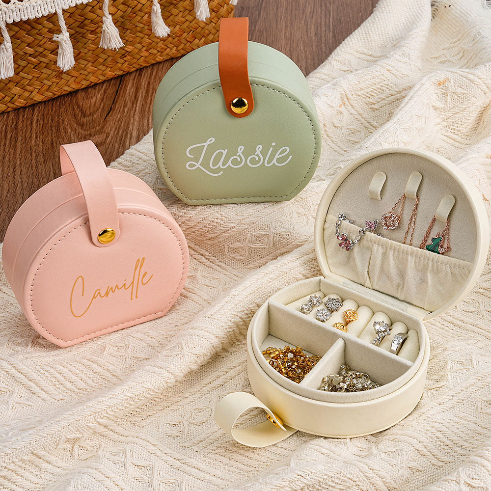 Custom Name Travel Jewelry Case