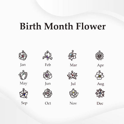 Custom Birth Flower & Birthstone Charm Bracelet