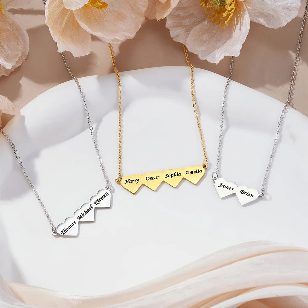 Custom Engraved 1-10 Heart Necklace