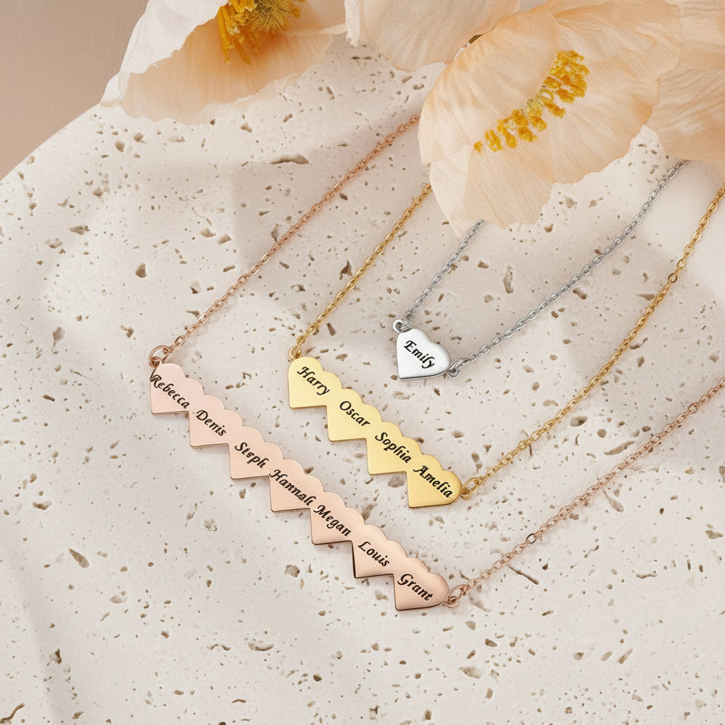 Custom Engraved 1-10 Heart Necklace