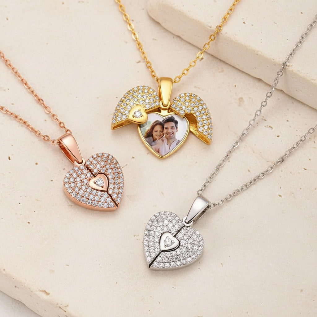 Custom Heart Photo Locket Necklace