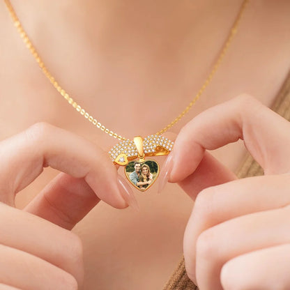 Custom Heart Photo Locket Necklace