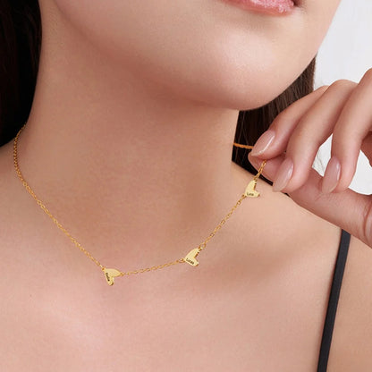 Personalized 1-5 Engraved Hearts Name Necklace