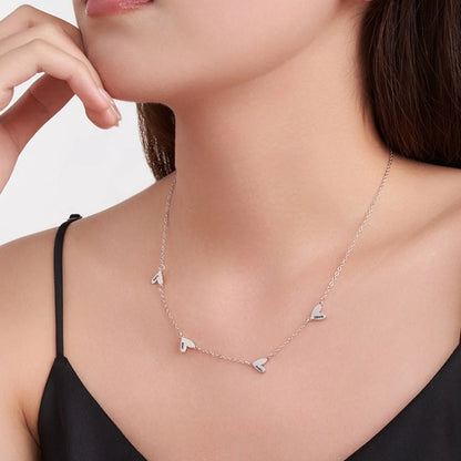 Personalized 1-5 Engraved Hearts Name Necklace
